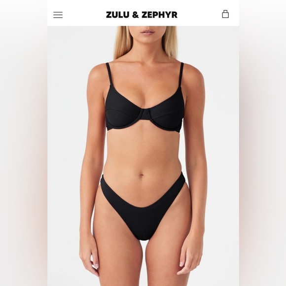 NWT Zulu & Zephyr SET Balconette Ribbed Bra and Bikini Brief in Tangerine Orange - Picture 3 of 9